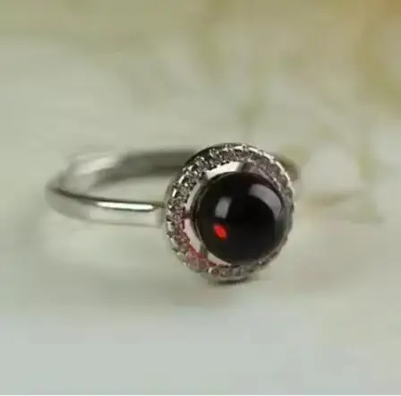 Bague réglable en ambre bleu naturel pour hommes et femmes, pierre précieuse de guérison, bijoux fin