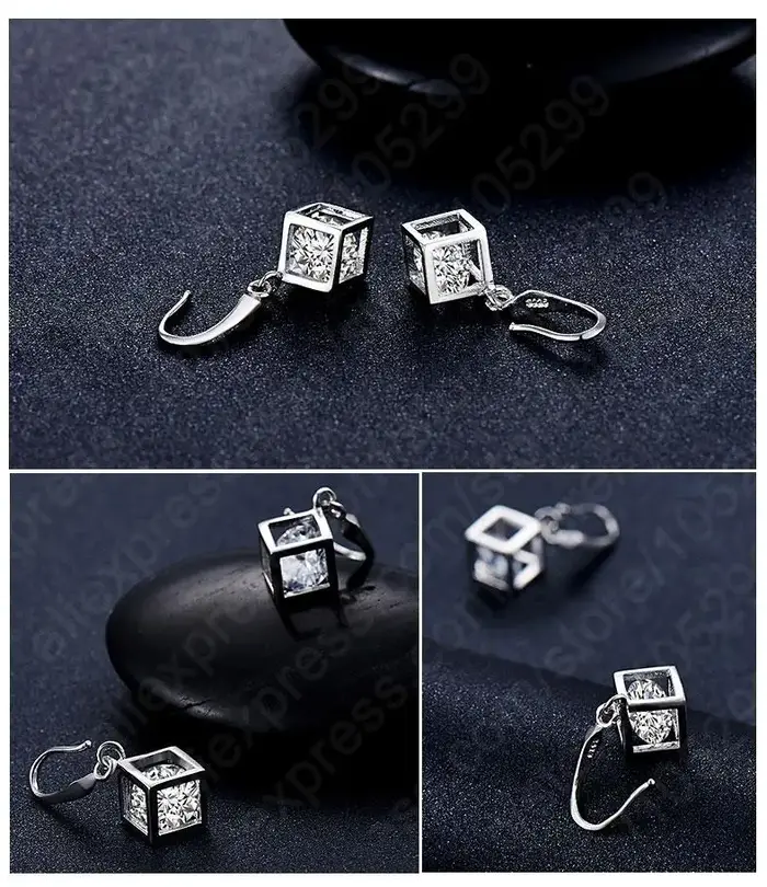 Happy Cube – ensemble de bijoux fins en argent Sterling 925 véritable