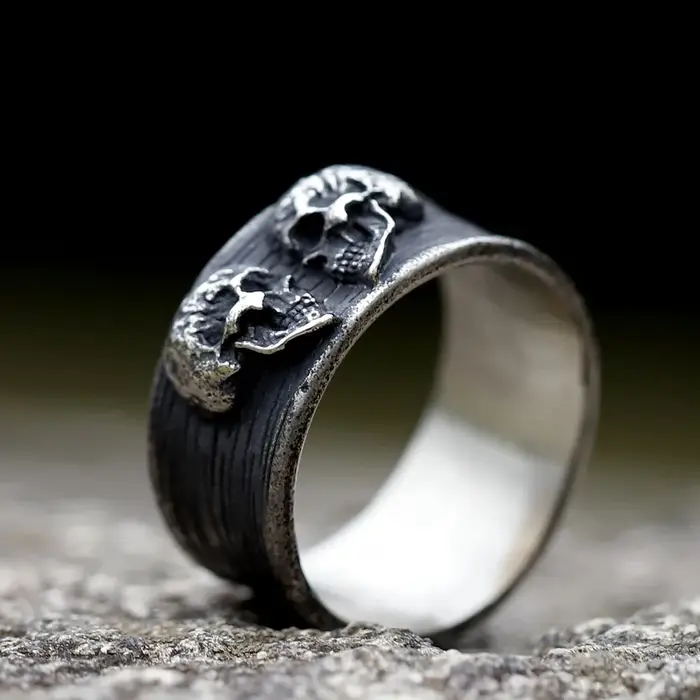 Bague en acier inoxydable 316L pour hommes