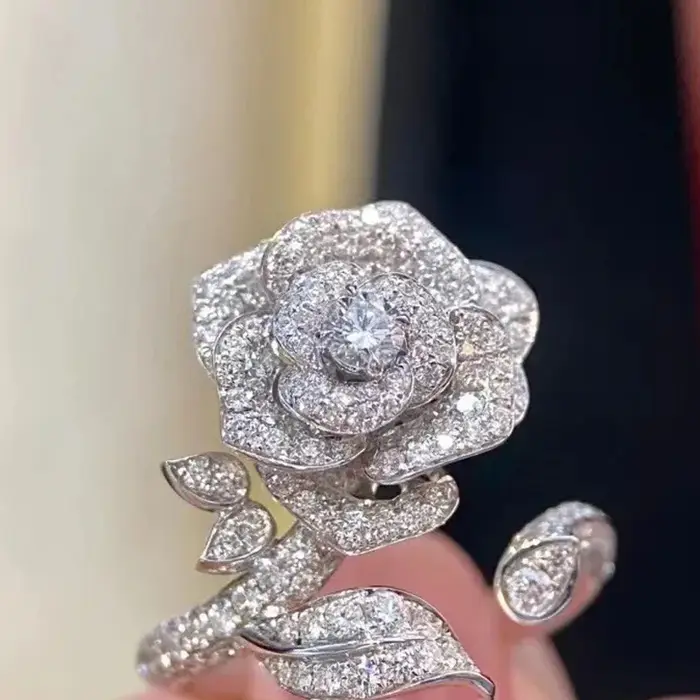 Bagues en argent sterling 925 serties de zirconium blanc élégantes pour femmes occasions spéciales mariage fiançailles soirée festive