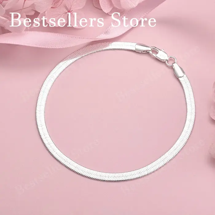 Bracelet minimaliste en argent sterling 925 de 8 pouces pour femmes, idéal pour les soirées, les mar