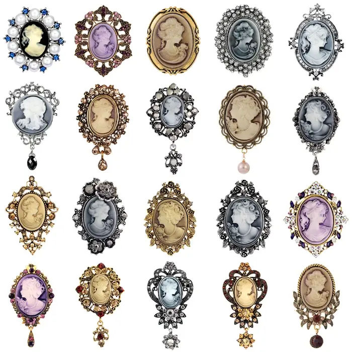 Broche commémorative d'indépendance vintage pour femmes, épingle de visage, style vendange, alliage de zinc, or rose, jaune clair, plaqué argent, or pur, ocassions spéciales, mariage, cadeau de bijoux