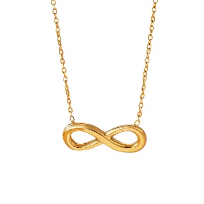 Collier avec pendentif symbole de l'infini pour femmes, hommes, couples, bijoux en acier inoxydable, cadeau pour la Saint-Valentin