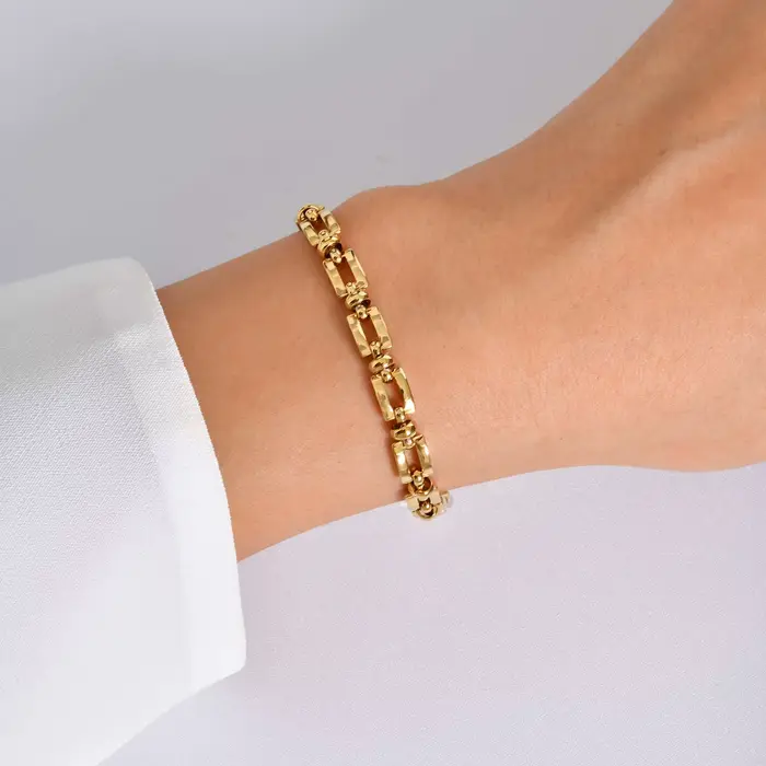 Bracelet chaîne Vintage fait à la main pour femmes, couleur or, étanche, en acier inoxydable, bijoux tendance, cadeau, nouvelle collection 2025