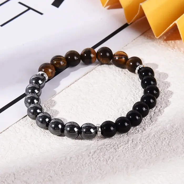 Bracelet triple protection : oeil de tigre