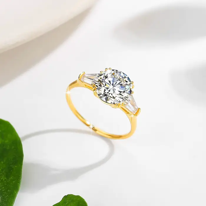 Bague en diamant Moissanite 9mm