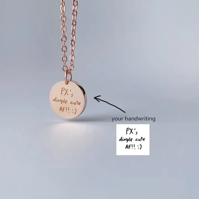 Collier personnalisé avec nom GROPhoto, gravure manuscrite personnalisée, pendentif, tour de cou, bi