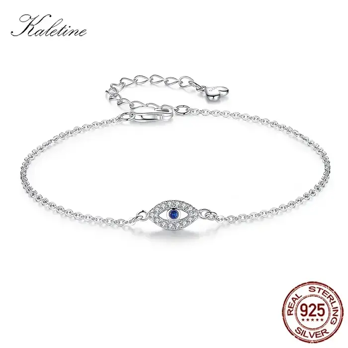 Bracelet porte-bonheur œil turc KALETINE en argent sterling 925 pour femmes