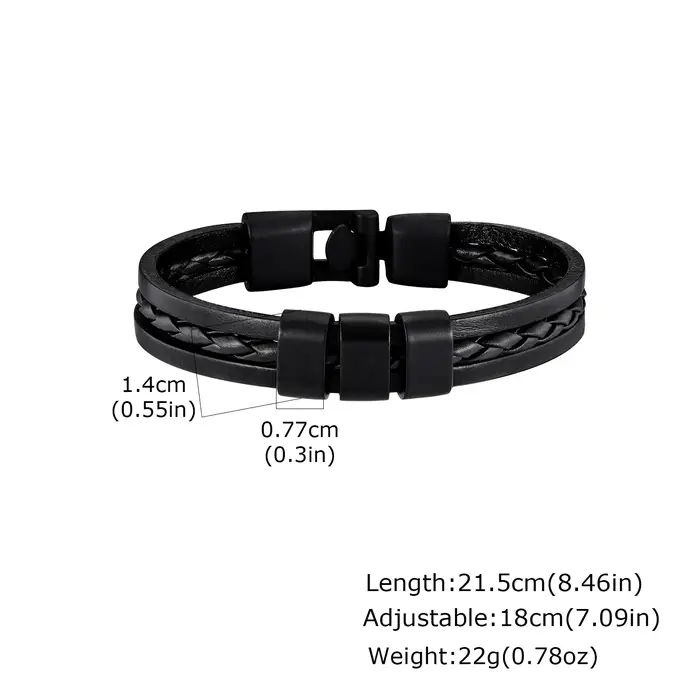Bracelet en cuir PU avec noms personnalisés, gravé, pour hommes, ami, famille, cadeau de fête des pè