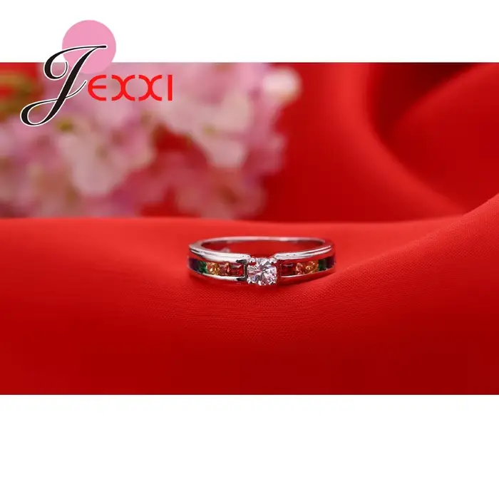 Bagues de fiançailles Giemi en zircone cubique et plaqué argent 925 pour femmes style mignon romantique occasions spéciales partys