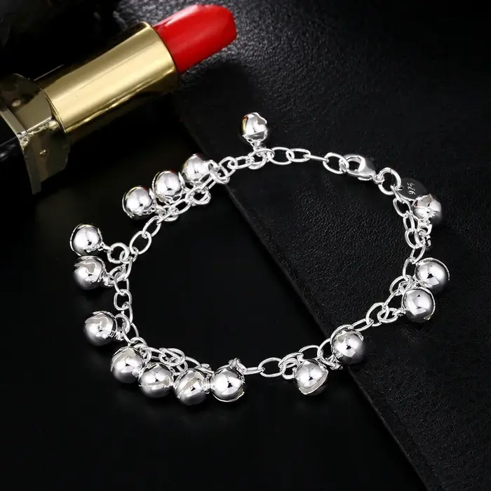 Breloque chaude belle cloches chaîne 925 Bracelets en argent Sterling pour femme fête de mariage fille cadeaux de noël marques de mode bijoux