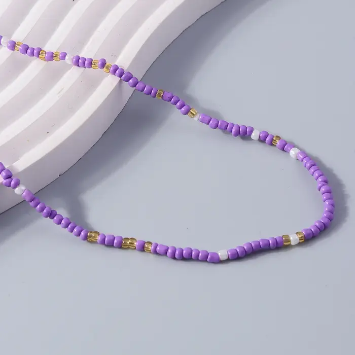 Collier de perles colorées fait à la main pour femmes et filles, style Boho, graines de perles, bijo