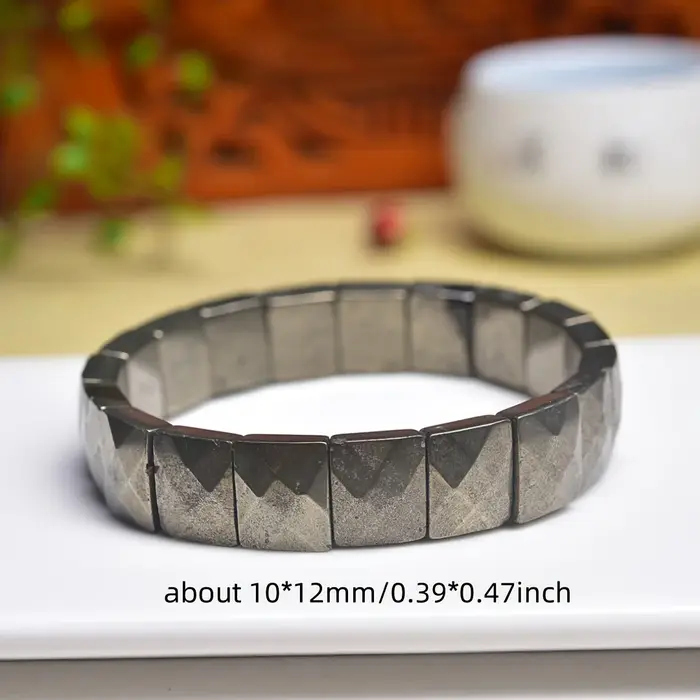 1 bracelet à facettes en pyrite naturelle