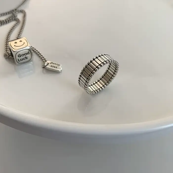Bagues en argent Sterling 925, mode Hip Hop Vintage pour Couples, Design de bande créative, bijoux d