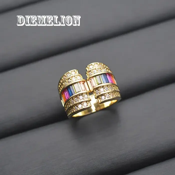 Bague de Luxe en Baguette de Couleur Murale pour Femme