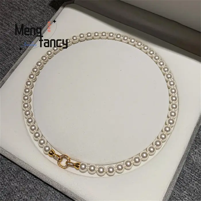 Collier de perles d'eau douce naturelles, simple, exquis, élégant, luxe, mode, bijoux fins, sexy, je