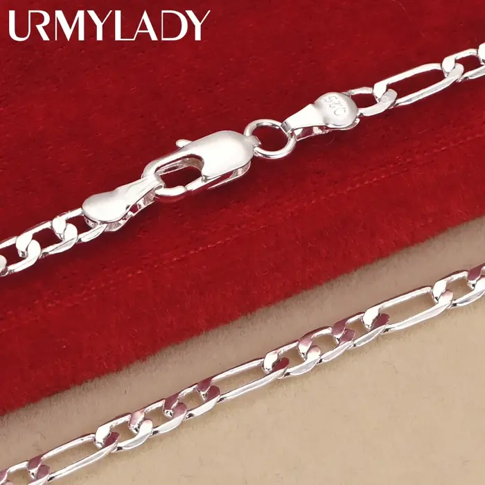 Noble nouvelle arrivée 925 en argent sterling 4MM chaîne pour hommes femmes Bracelet collier ensemble de bijoux dame cadeaux de noël breloques de mariage