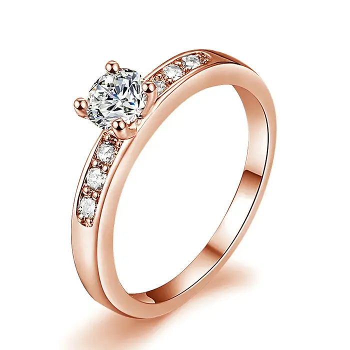Bagues Solitaire pour femmes, classique, 4 griffes, zircone cubique, délicate, fiançailles, mariage,