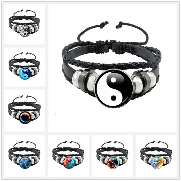 Yin Composer-Bracelet à Breloques Noir et Blanc pour Homme et Femme