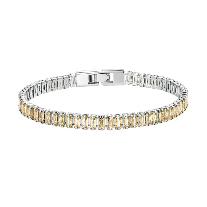 Bamoer – Bracelet carré brillant en Zircon pour femmes, bijoux authentiques, plaqué platine, cadeau 