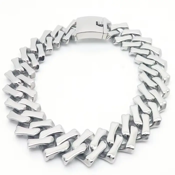 Kalen ChimLager-Tour de cou en acier inoxydable pour hommes et femmes, collier cubain, bijoux de doc