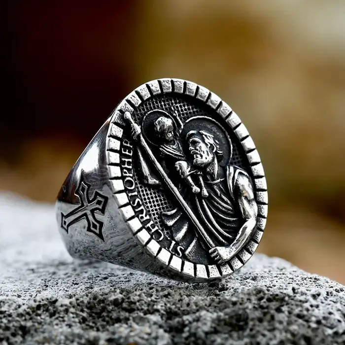 Bague Vintage en acier inoxydable 316L pour hommes