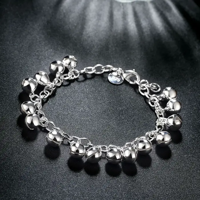 Bracelets en argent Sterling 925 pour femmes, chaîne à clochettes, cadeaux pour femmes, bijoux à la 