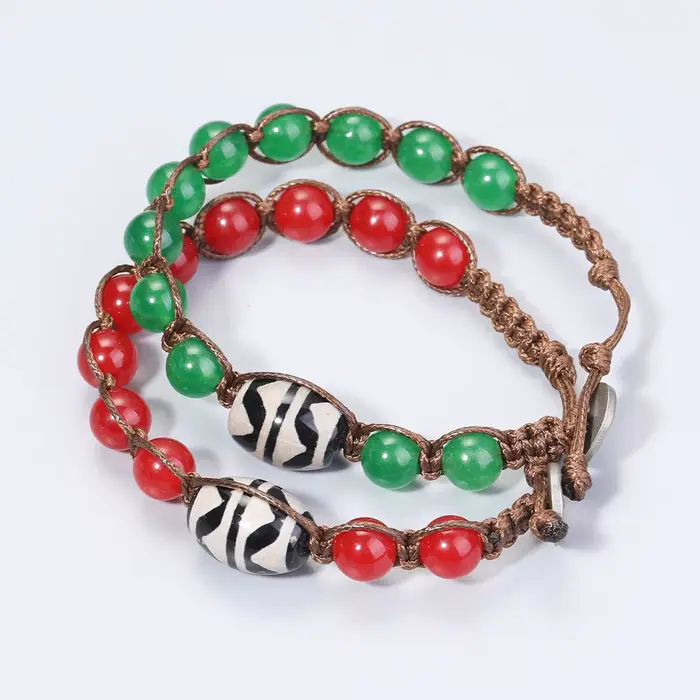 Bracelet Tianzhi en forme de dent de tigre, style tibétain bohème, chapelet en bois de santal rouge pour femmes et hommes, pierre naturelle, perle de 8mm