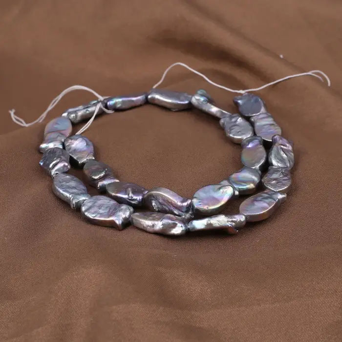 Perles d'eau douce naturelles, pépites noires isolées de poisson, pour la fabrication de bijoux, acc