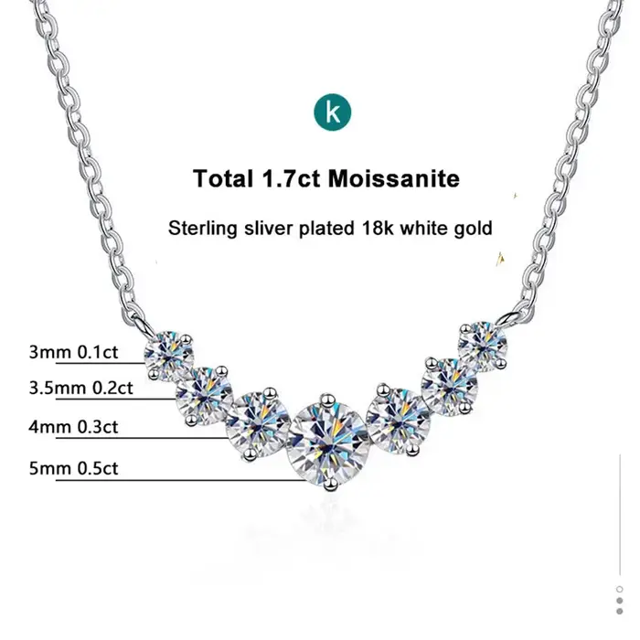 KNOBSPIN D VVS1 Moissanite pendentif colliers pour femmes à la mode bijoux de fête certifié GRA 925 