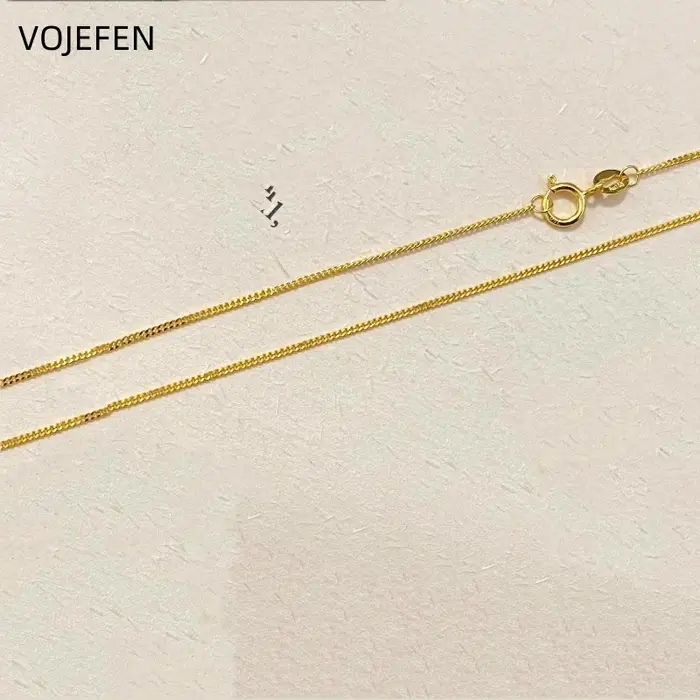 VOJEFEN – colliers en or véritable 18 carats, chaînes cubaines véritables, bijoux de luxe pour femme