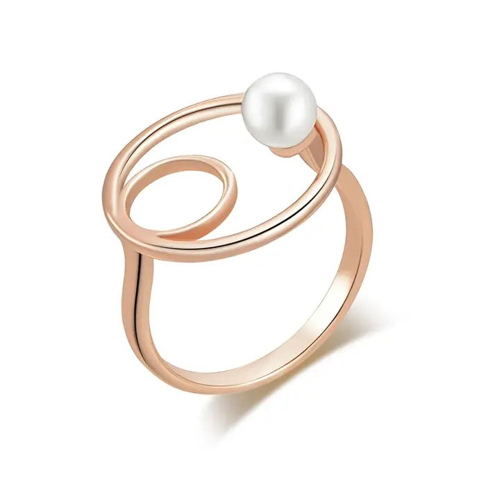 SYOUJYO – bagues rondes en perles pour femmes, couleur or Rose 585, bijoux fins ethniques de luxe qu
