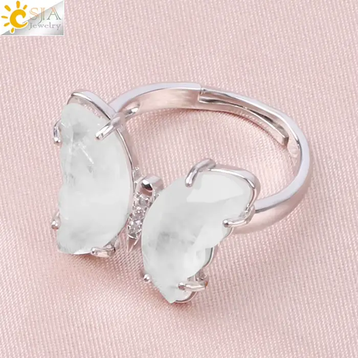 Bague en cristal couleur or pour femmes, pierres précieuses naturelles, papillon, améthystes, Lapis 