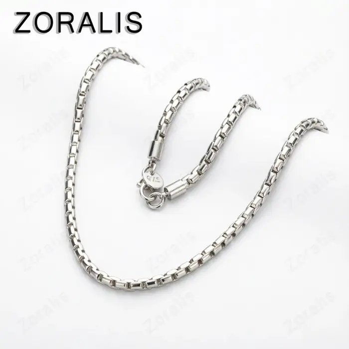 Collier en or 18 carats pour homme et femme, chaîne en forme de boîte de 4mm, bijoux de mode pour fê