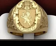 Bague classique et créative avec insigne de bouclier de lion
