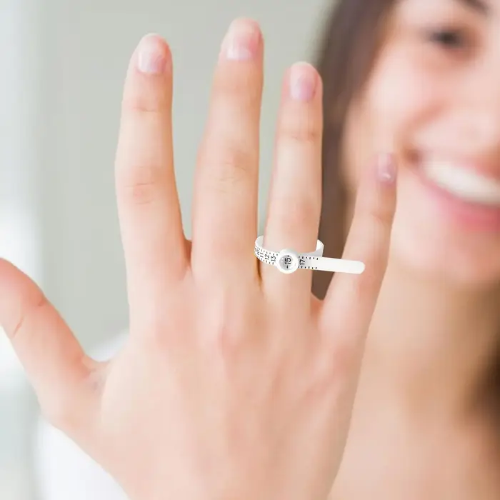 Outil professionnel de mesure de taille de bague avec fenêtre grossissante