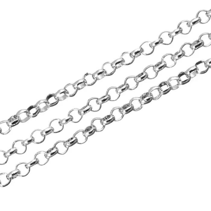 Bracelet à breloques en métal pour ensemble de bijoux, chaîne Rolo bricolage, couleur bronze antique, or et argent, 10m par lot, 2mm/4mm/3/3mm
