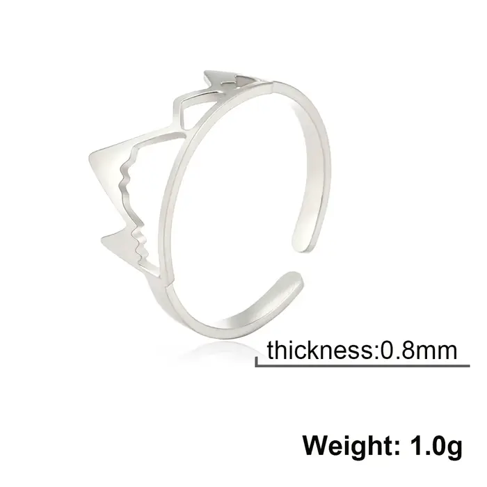 Skyrim – bague de montagne de neige pour femme, en acier inoxydable, couleur or, anneau ouvert, mode