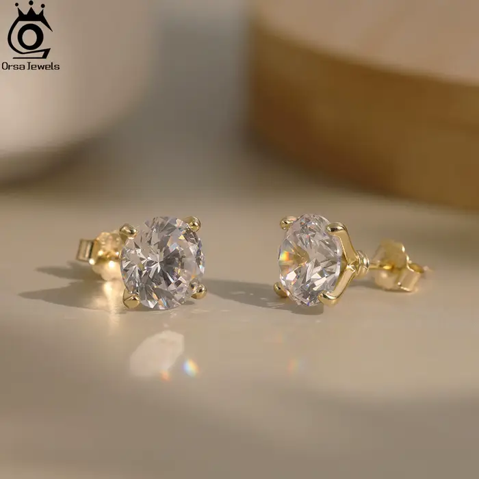 Stud Boucles d'Oreilles en Argent Sterling 925 avec Zircone Blanche pour Occasions Spéciales et Quotidien