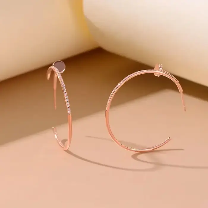 Boucles d'oreilles Moissanite plaquées or blanc 18 carats pour femmes