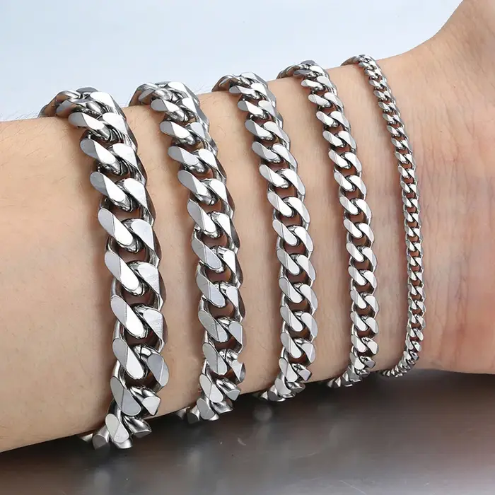 Bracelet chaîne cubaine pour hommes et femmes