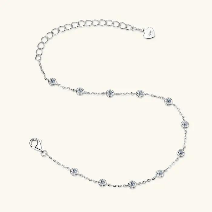 Bracelet en argent sterling serti de moissanite pour femmes occasions spéciales engagement romantique élégant à offrir
