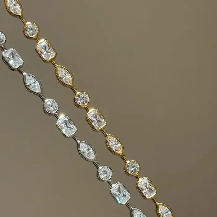 Nouveaux bracelets en diamants étincelants irréguliers et exquis pour femmes