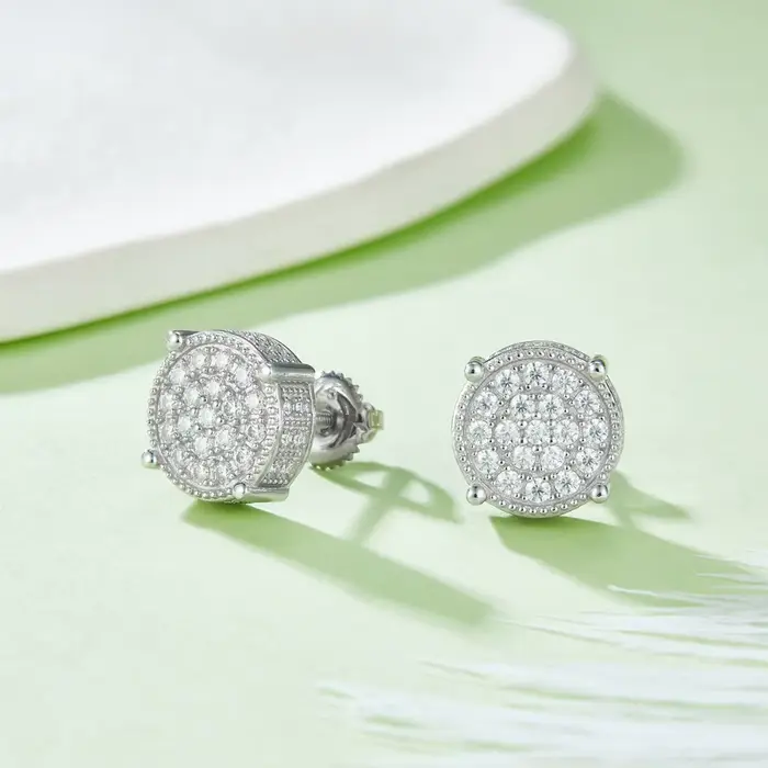 Boucles d'oreilles Moissanite en argent sterling 925 plaqué or pour homme occasions spéciales certifiées étincelantes elegant bijoux de luxe