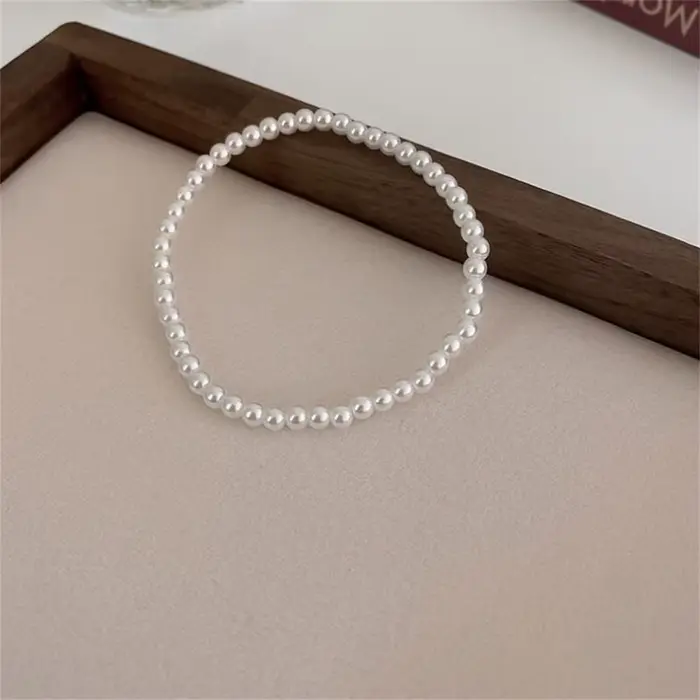 Bracelet de perles d'imitation rétro Simple pour femmes, perles acryliques extensibles pour hommes, 