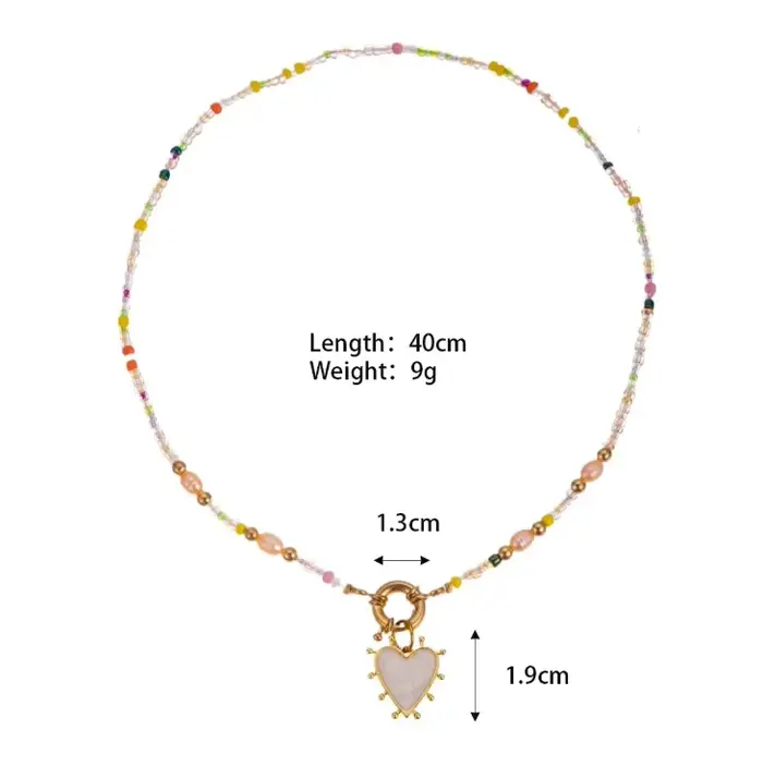 Fête des mères maman collier cadeau émail coeur pendentif collier nouvelle mode perle perles collier