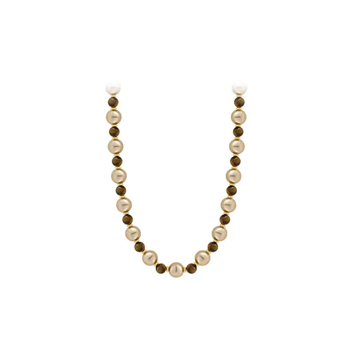 Maillard – collier de perles de Champagne en forme d'oeil de tigre naturel