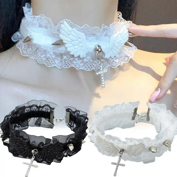 Collier en dentelle pour femmes et filles