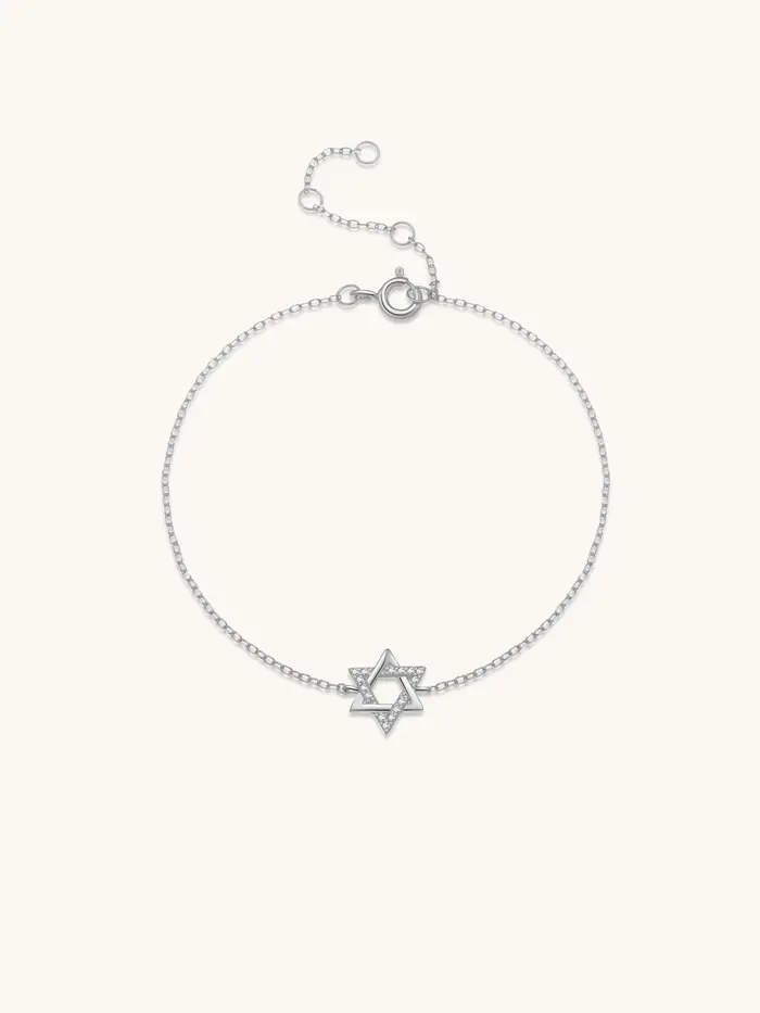 ANDYWEN – Bracelet étoile de David en argent Sterling 925 pour femmes, bijoux fins à la mode pour an