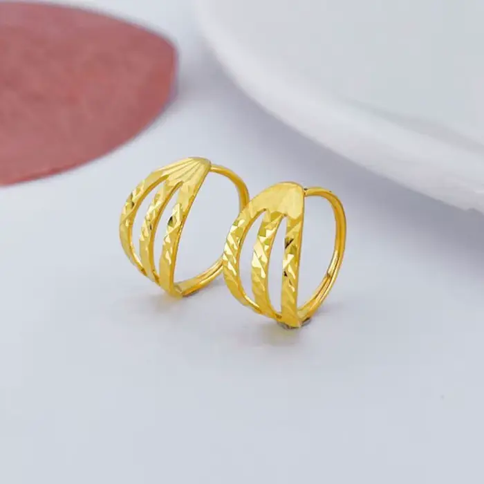 Boucles d'oreilles créoles en or jaune AU750 style classique avec filigrane pour femmes pour les occasions quotidiennes et spéciales